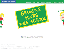 Tablet Screenshot of mygrowingmindspreschool.com